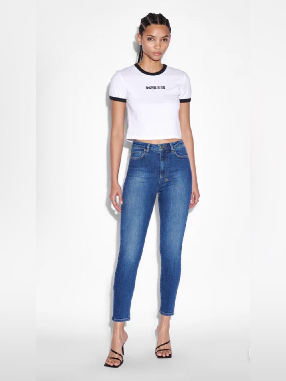 Ksubi Hi N Wasted Crop Jeans Sz 26 High Rise Cropped Skinny Medium Wash - Picture 4 of 15